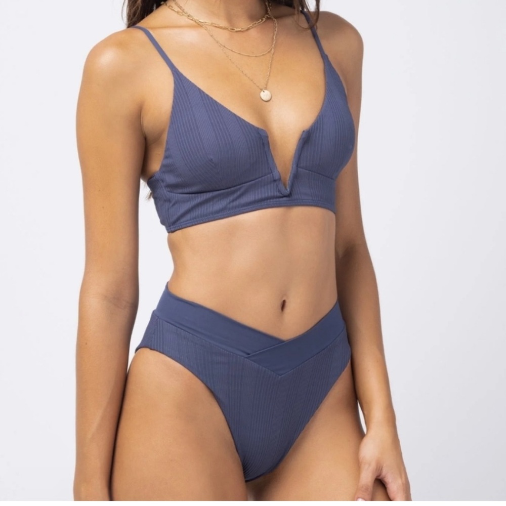 L*Space High Rise Ribbed Bikini Bottoms